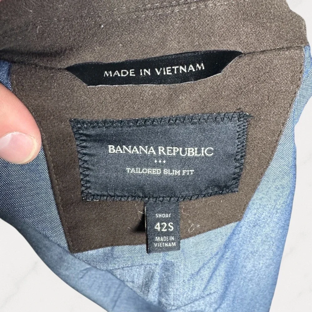 NWOT Banana Republic Mens 42S Tailored Slim Fit Cotton Blazer Brown 363817-00